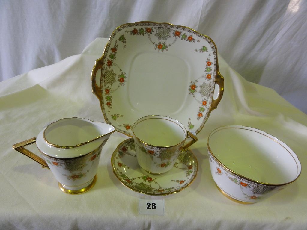 Appraisal: A Royal Stafford tea service with Art Deco type printed