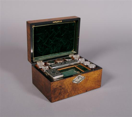 Appraisal: An English Inlaid Toiletry Box Height x width x depth