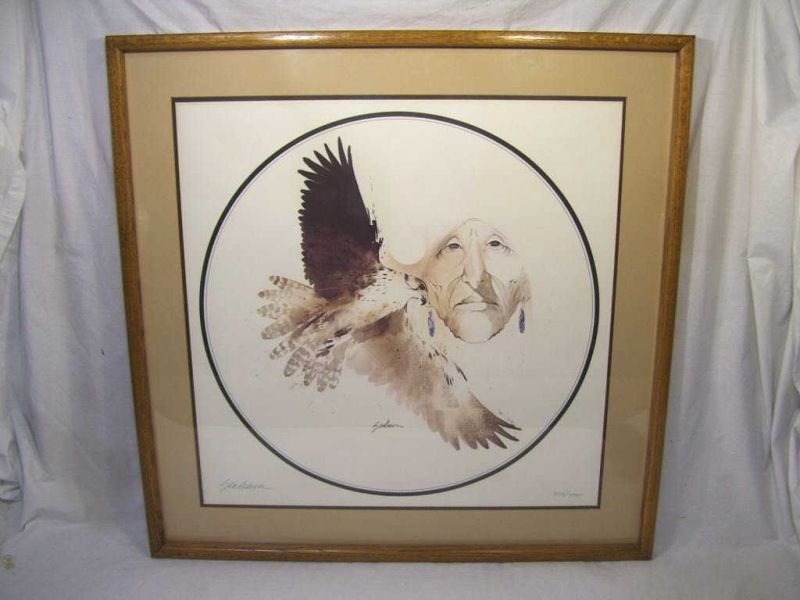 Appraisal: Native American Print by Seabourn Bert D Seabourn - Oklahoma