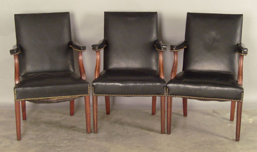 Appraisal: Ben Franklin armchair together with three signer's chairs