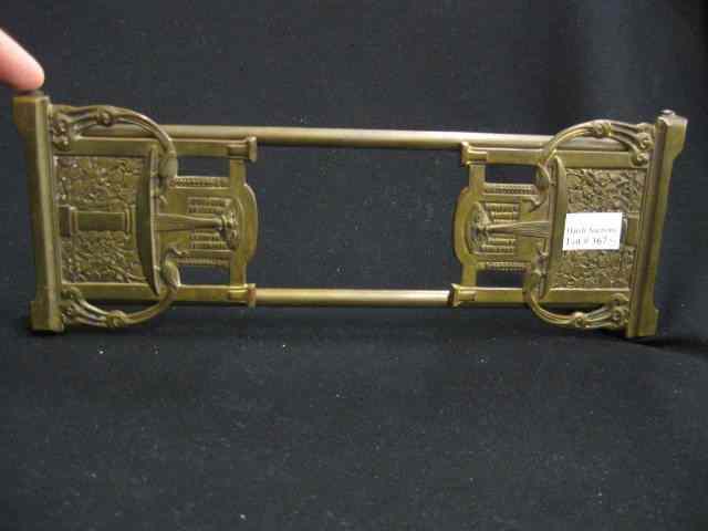 Appraisal: Art Deco Brass Book Stand telescopic '' x ''