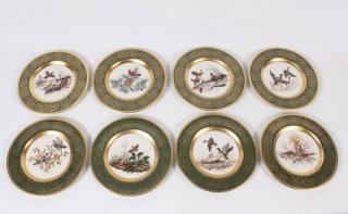 Appraisal: SET OF GREEN AND GOLD BAND WILDLIFE PLATES SET OF