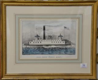 Appraisal: Currier Ives hand colored lithograph New York Ferry Boat with