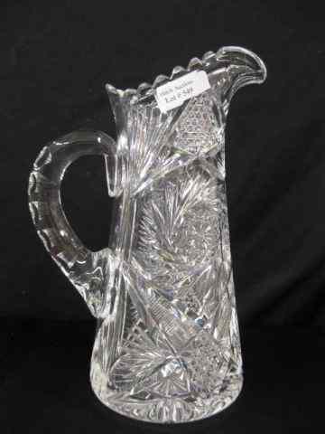 Appraisal: Cut Glass Pitcher brilliant period pinwheel with cross-hatching throughout ''