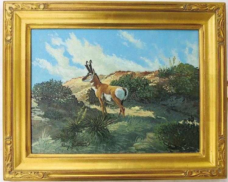 Appraisal: TERRY BATEMAN OIL ON CANVAS Montana born Antelope in desert