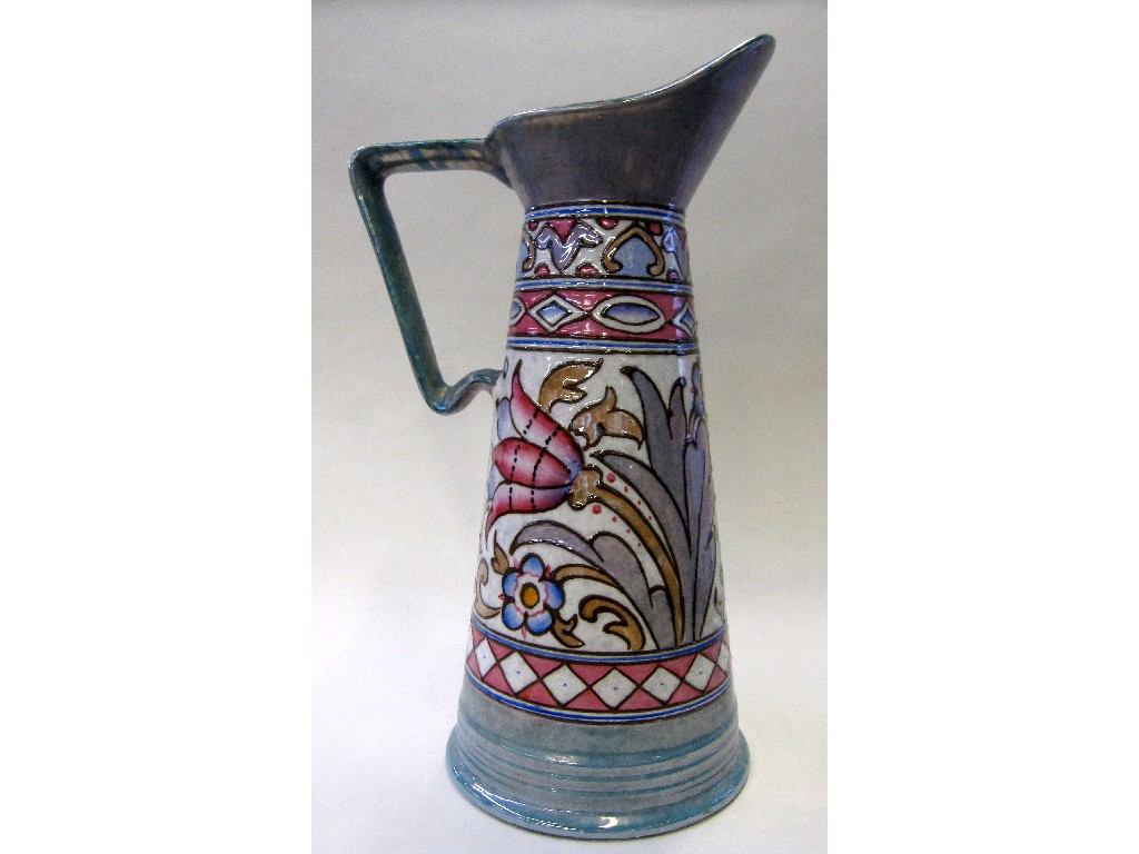 Appraisal: Charlotte Rhead Bursley Ware jug with tubelined floral decoration pattern