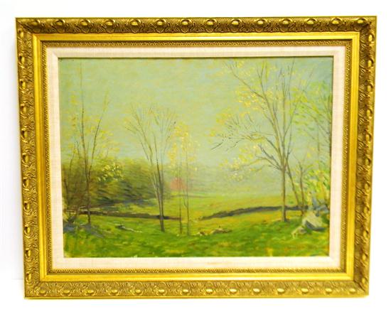 Appraisal: Robert Hogg Nisbet American - untitled spring landscape oil on