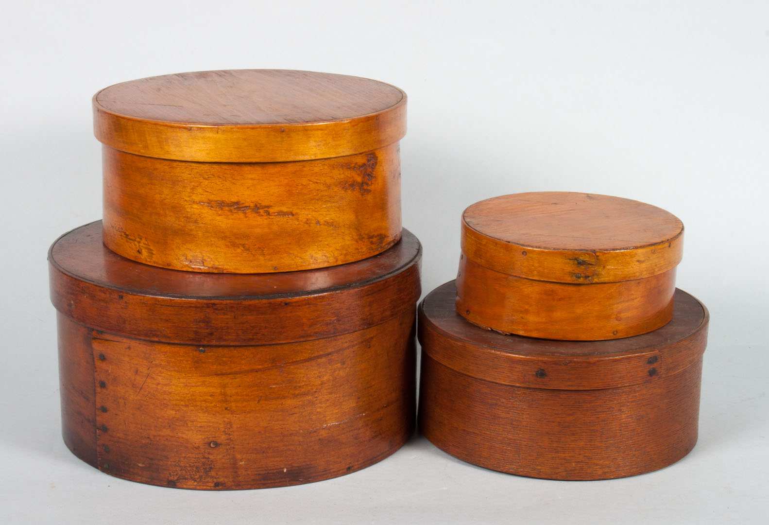 Appraisal: Four American wood pantry boxes second half- th century four