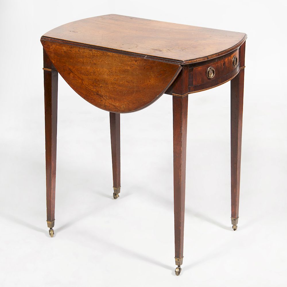 Appraisal: Fine George III Mahogany Pembroke Table Fitted with one drawer