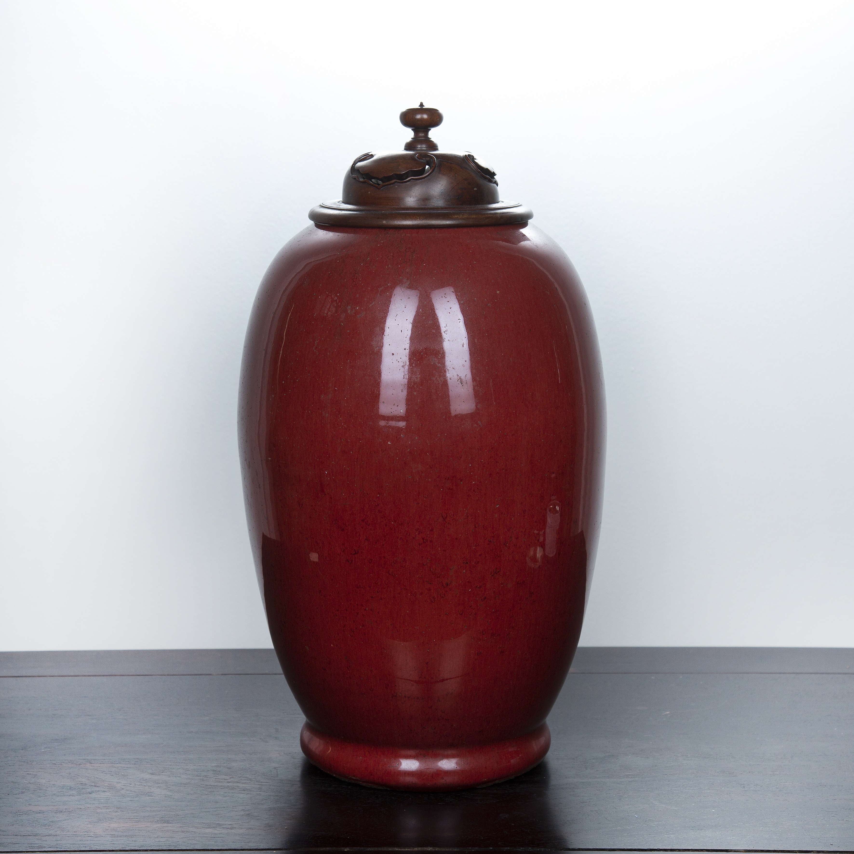 Appraisal: Large flambe glazed ovoid form vaseChinese th th Century with