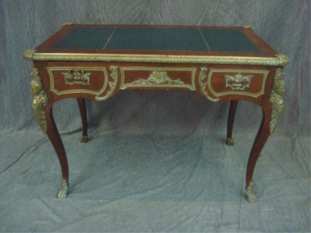 Appraisal: Louis XV Style Leathertop Desk with Ormalou Mounts on Both