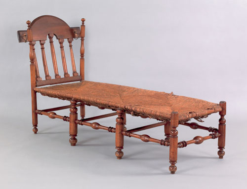 Appraisal: Pennsylvania William Mary maple daybed ca with an arched crest