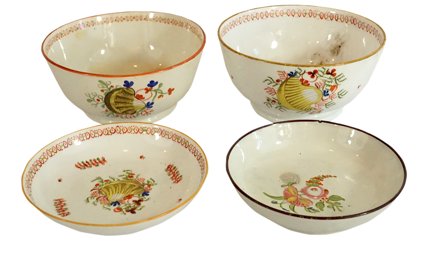 Appraisal: French Faience Bowls Lot French Faience Bowls Four Bowl with