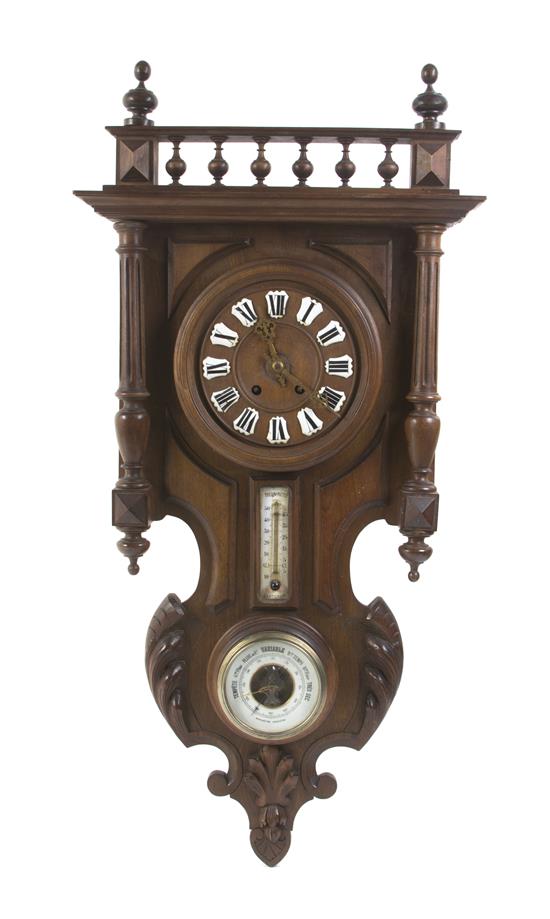 Appraisal: Sale Lot A Victorian Walnut Clock having a turned galleried