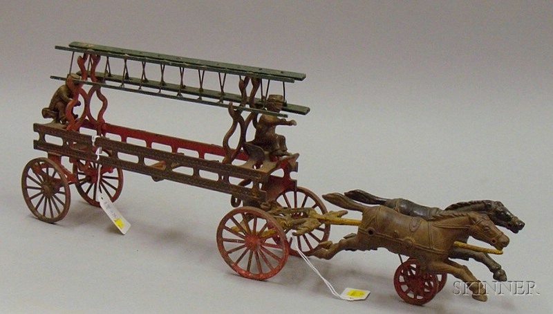 Appraisal: Ives Cast Iron Hook and Ladder Fire Wagon late th