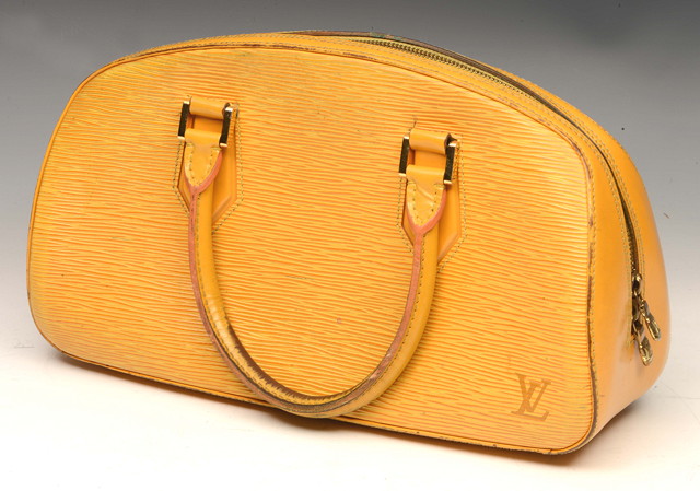 Appraisal: A VINTAGE MUSTARD YELLOW 'LOUIS VUITTON' EPI LEATHER 'JASMIN BAG'