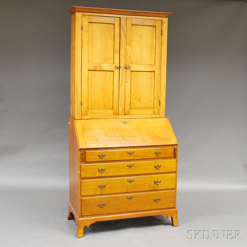 Appraisal: Federal Cherry Desk Bookcase Binghamton New York early th century