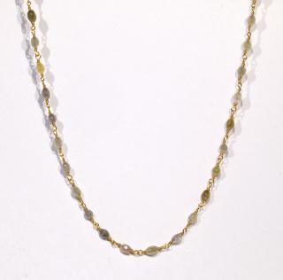 Appraisal: Diamond bead and k yellow gold necklace Diamond bead and