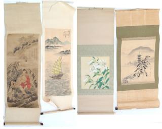 Appraisal: Lot of Chinese Scroll Paintings Lot of Chinese scroll paintings