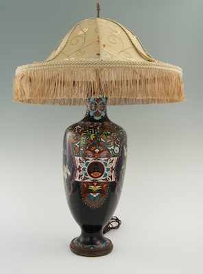 Appraisal: A Large Cloisonne Lamp Hexagonal shaped vase on footed base