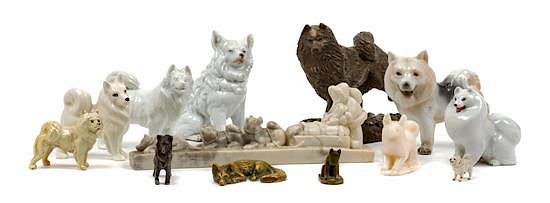 Appraisal: A Group of Thirteen Samoyed Figures Width of widest inches