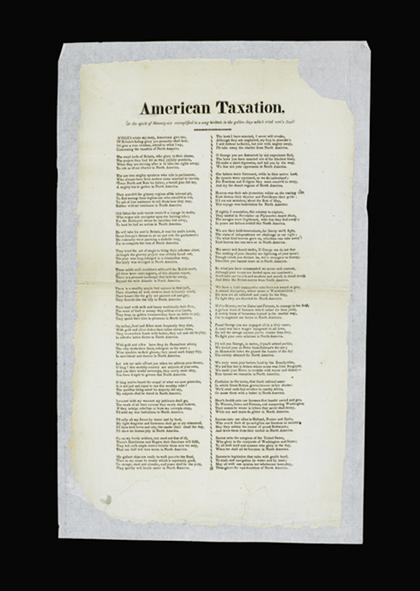 Appraisal: piece American Revolution Broadside St John Samuel American Taxation Or