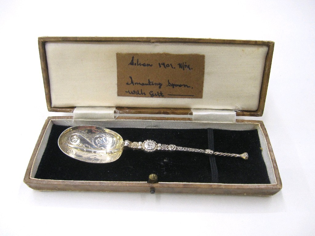 Appraisal: Silver anointing spoon Sheffield