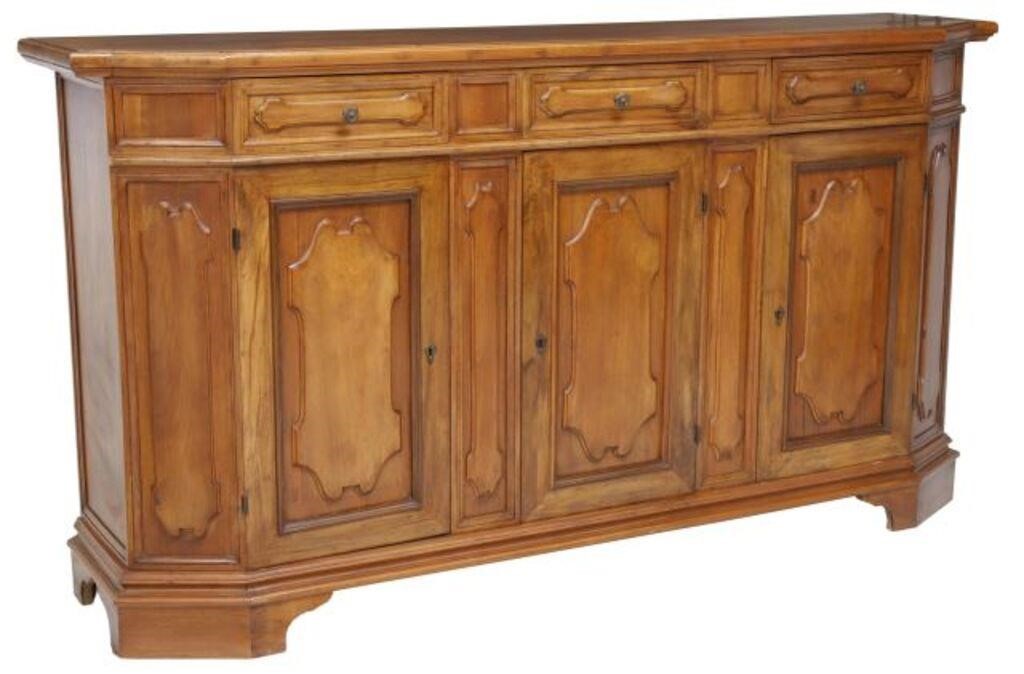 Appraisal: Italian Baroque style walnut sideboard early th c canted case