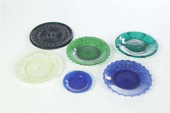 Appraisal: SIX PIECES OF LACY GLASS American mid th century Henry