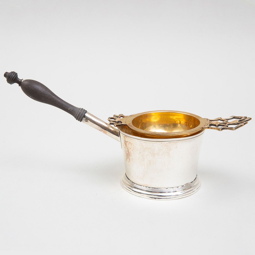 Appraisal: George II Silver Brandy Warmer Marked London maker's mark indistinct