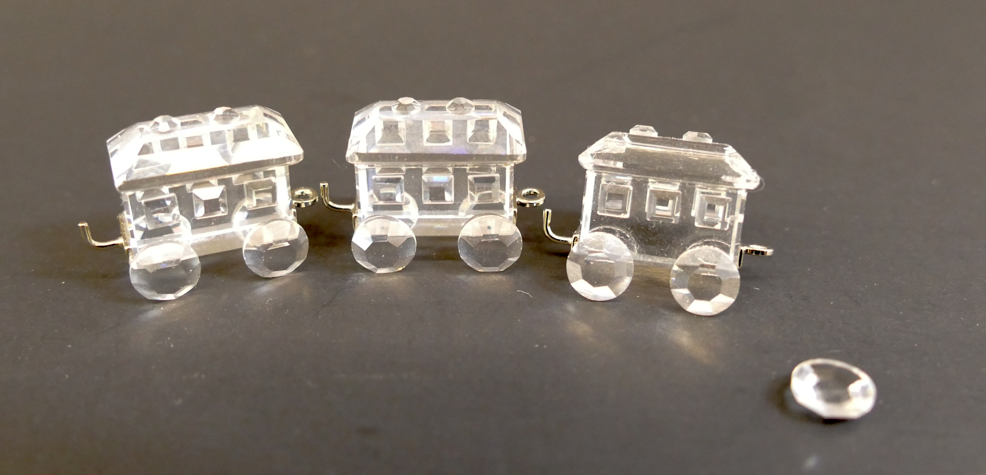 Appraisal: Box Swarovski Crystal Train Pieces- one AS IS