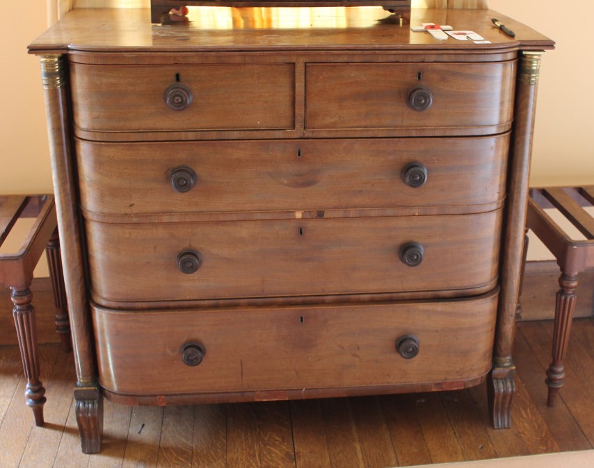 Appraisal: An early Victorian mahogany Scottish chest with double moulded top