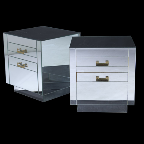 Appraisal: STYLE OF TOMMI PARZINGER Pair of end cabinets mirrored on