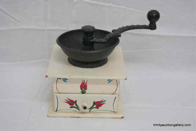 Appraisal: Vintage Hand Painted Coffee Mill GrinderMarked on bottom ''Olde Thompson