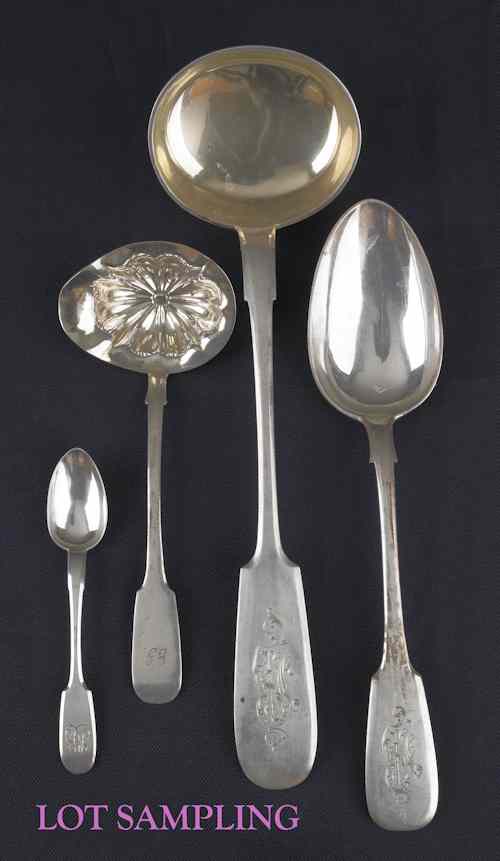 Appraisal: Collection of Russian silver flatware late th c twenty-one pieces