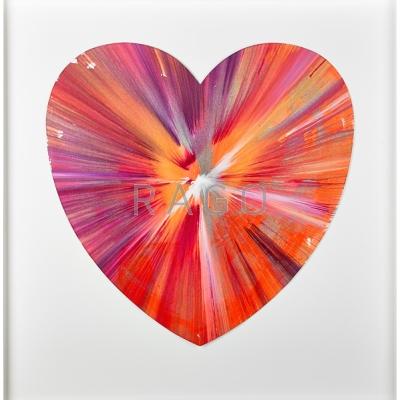 Appraisal: Damien Hirst British b Heart Spin Painting Created at Damien