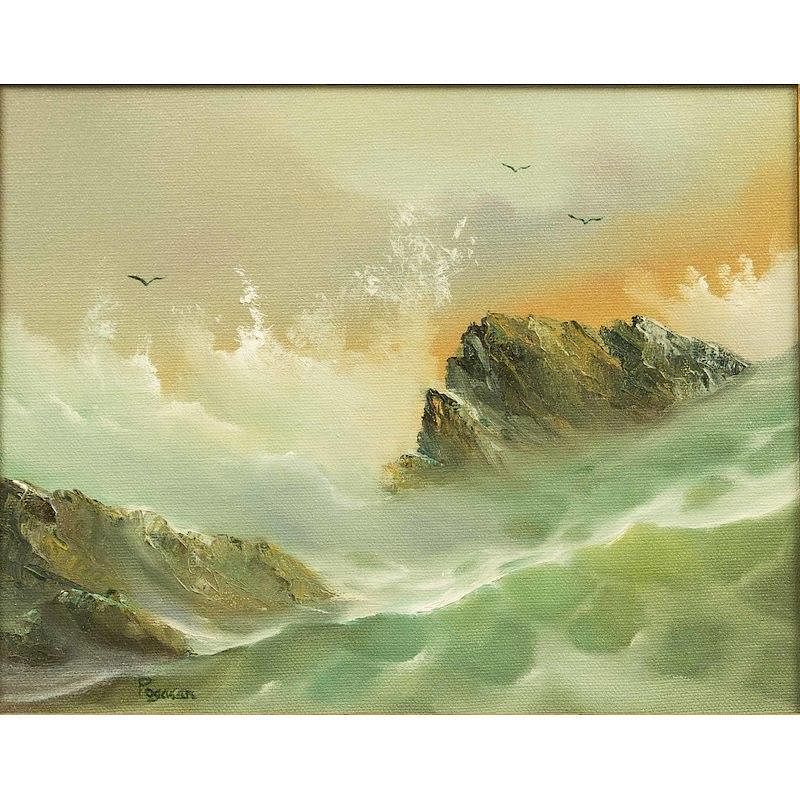 Appraisal: Pogacar Painting Framed oil on canvas seascape signed Pogacar lower