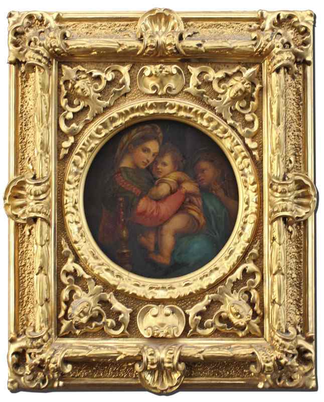 Appraisal: MADONNA DELLA SEDIA PAINTING AFTER RAPHAEL Oil Canvas '' x