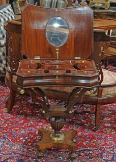 Appraisal: Regency parcel gilt fitted dressing table th century executed in