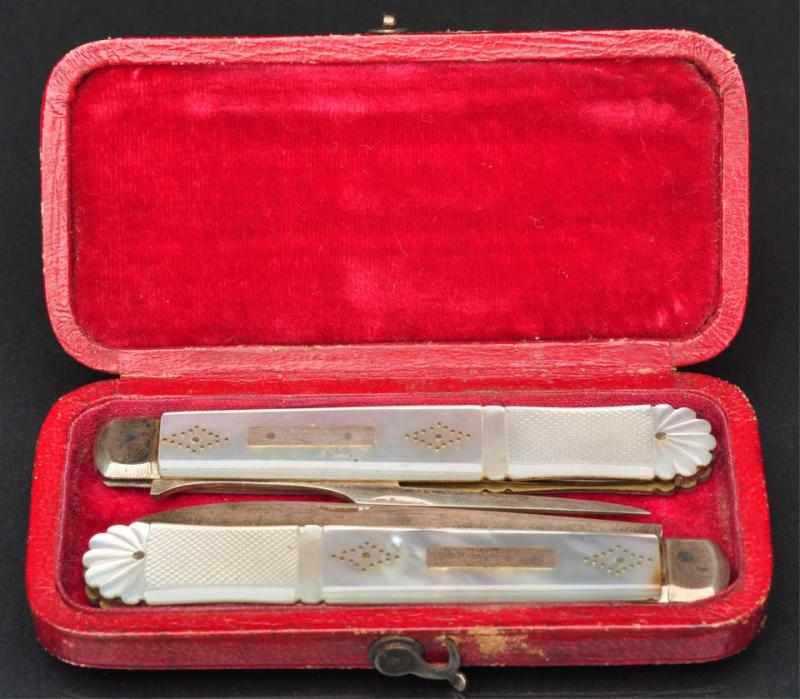 Appraisal: Lot of Mother of Pearl Pen Knife Fork Both in