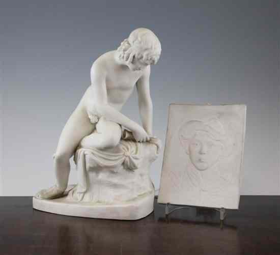 Appraisal: A Copeland parian figure of Narcissus after Gibson impressed and