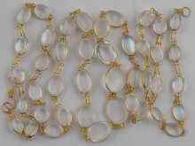 Appraisal: A yellow metal tests carat gold moonstone necklace approx cm