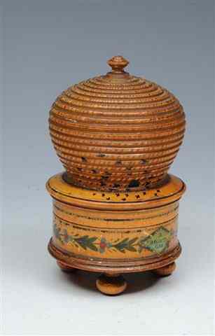 Appraisal: A TREEN PIN CUSHION in the form of a Skep