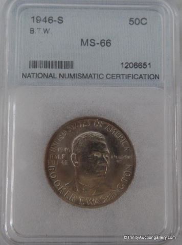 Appraisal: -S Booker T Washington MS Silver Half DollarGraded and slabbed