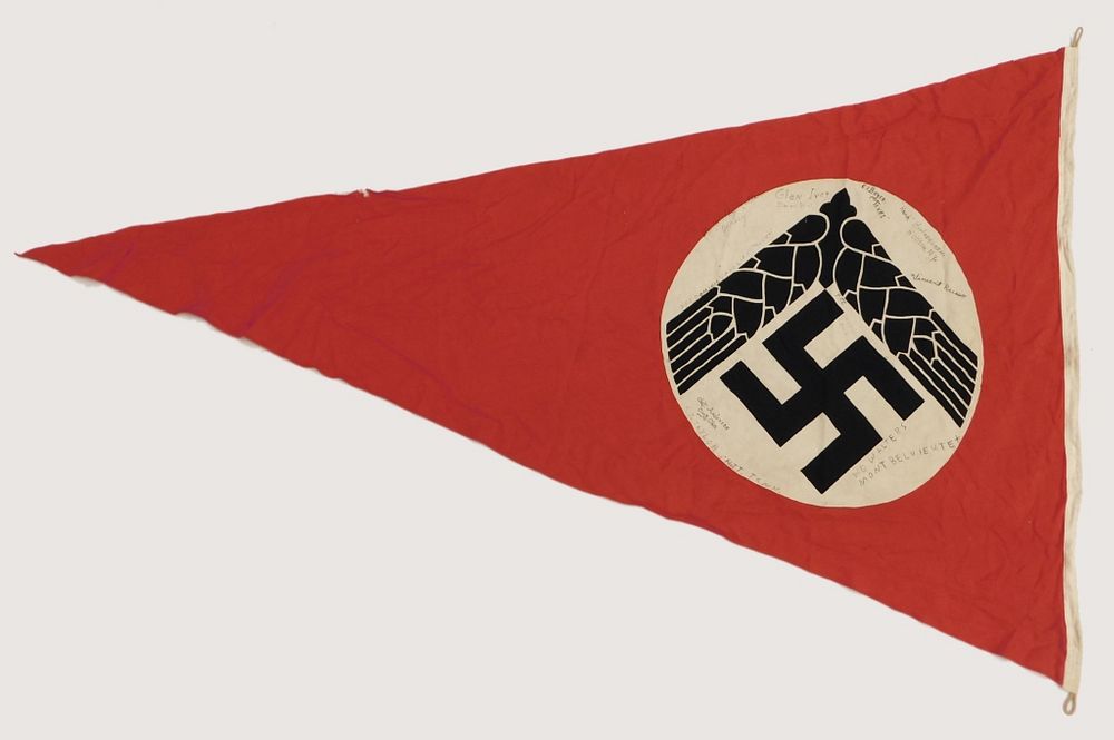 Appraisal: WWII German RAD Flag Pennant C s- s Red wool