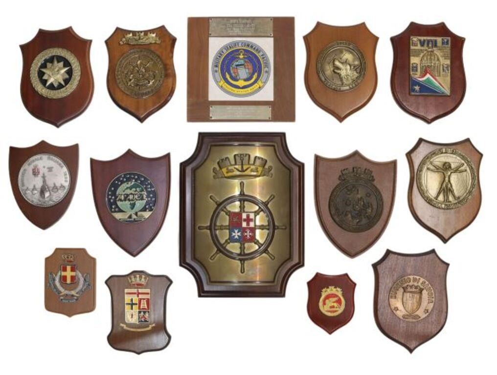 Appraisal: lot of Italian Naval brass commemorative plaques th c many