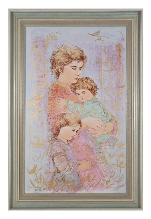 Appraisal: Edna Hibel American - porcelain plaque limited edition x framed