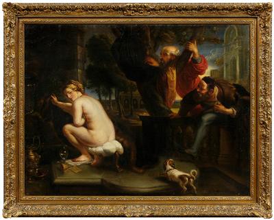 Appraisal: Painting Italian School Susannah and the Elders unsigned oil on