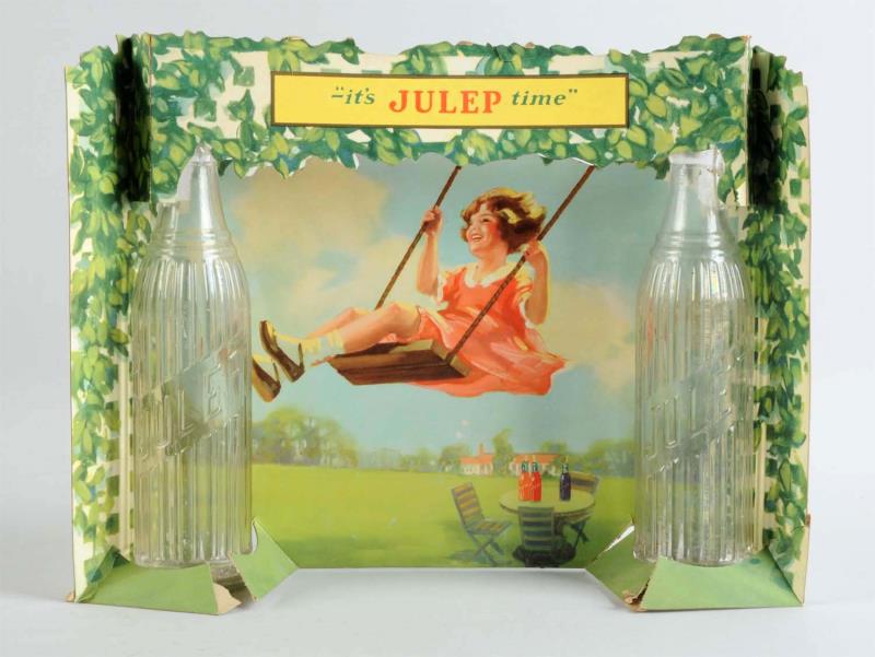 Appraisal: Julep Soda Cardboard Bottle Display This display includes two embossed