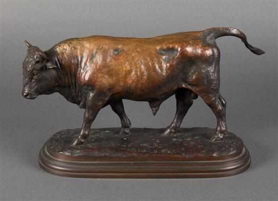 Appraisal: Rosa Bonheur French - Prize Bull bronze greenish-brown patina modeled